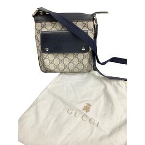 Gucci Purse One Size GG Supreme Canvas Crossbody (Kid)/ Shoulder Bag 311174 Blue